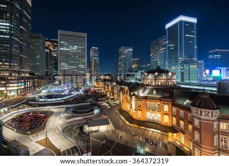 Night view of Tokyo Station
