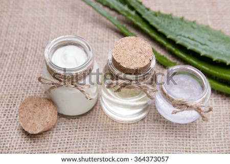 organic aloe vera for skin care and health in a jar