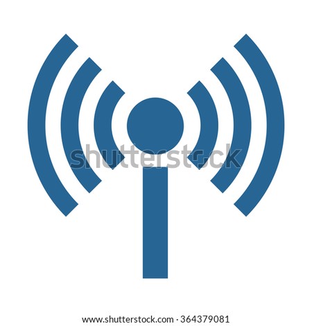 The wireless network icon, vector illustration. Flat design style