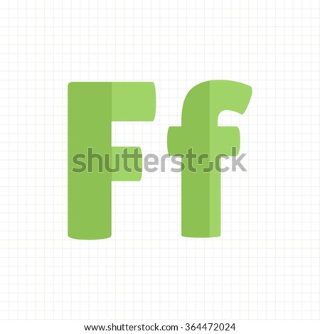 green color alphabet letters F