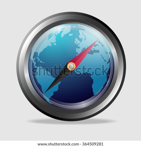 compass combined with graphic of globe