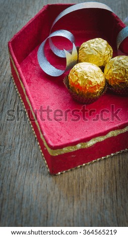 Red box of valentine chocolate for someone special