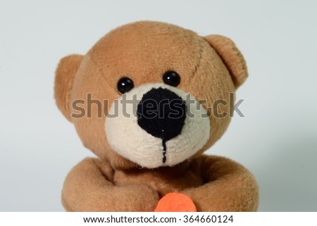 Cute bear toy shot on white background
