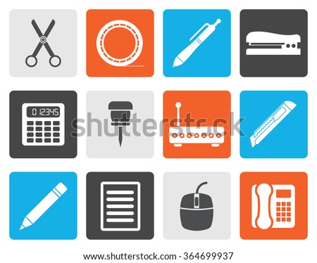 Flat Business and Office icons - vector icon set