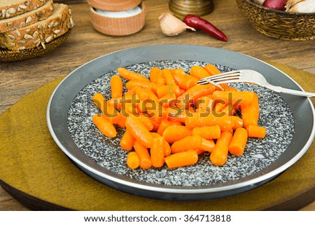 Healthy and Diet Food: Carrots on Plate. Studio Photo
