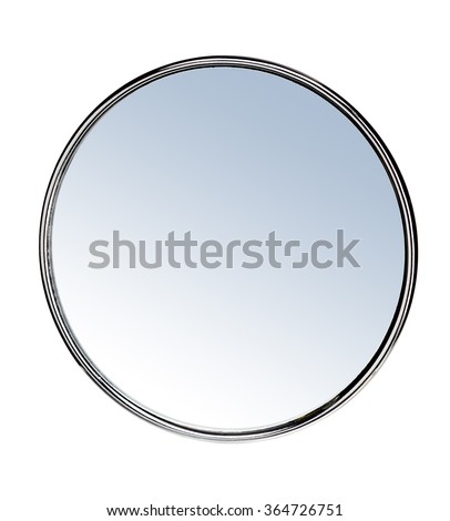 Round mirror - isolated on white background Royalty-Free Stock Photo #364726751