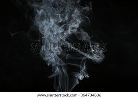 White smoke collection on black background with copy space