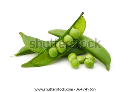 green snap peas isolated on white  Royalty-Free Stock Photo #364749659