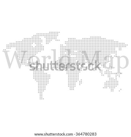 World map with circles with an inscription  on a white background