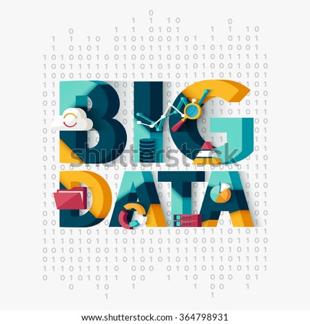 Big data concept. Typographic poster. Royalty-Free Stock Photo #364798931
