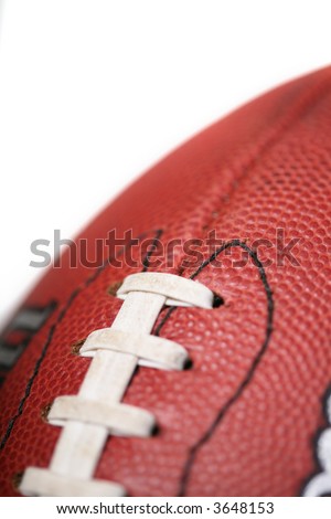 Detailed view of a football with shallow depth of field