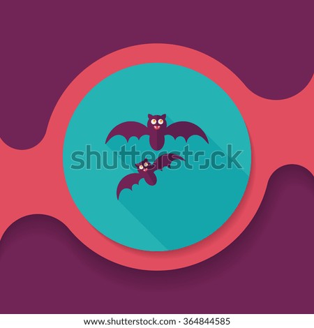 Halloween bat flat icon with long shadow,eps10