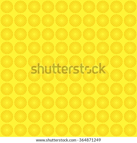 Elegant flower pattern. Cute vector image in yellow tones