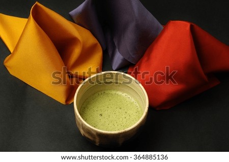 Elegant powdered green tea.