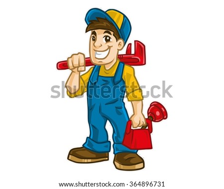 mechanic repair boy mascot cartoon character
