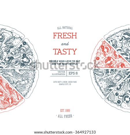 Pizza design template. Vector illustration