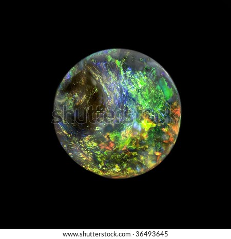 A very rare, very high quality round shape opal, which looks like a planet.
