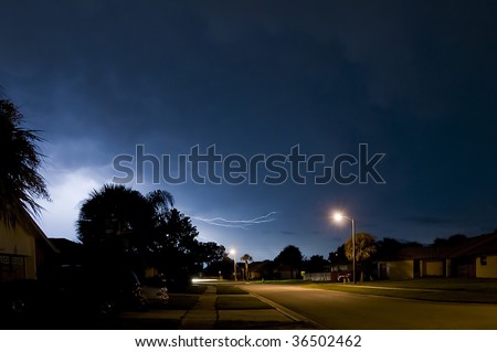 Local Neighborhood Lightning Strike Near Homes in Central Florida the Lightning Capital of the United States