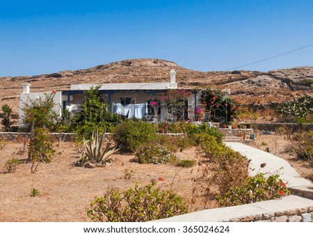 Classical Greek village house on one of the islands of the Cyclades