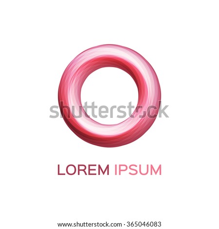 Abstract business logo, pink circle icon