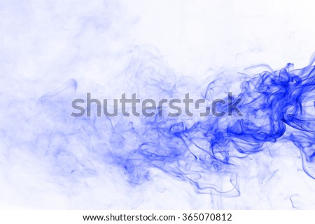 Blue Smoke on White Background