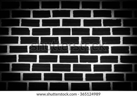 Black and white Brick wall with vignetting background