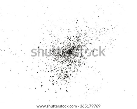Black powder  isolated on white background