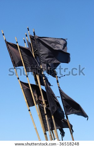 black signal flags