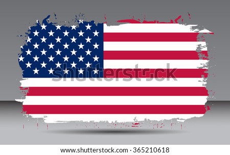 Grunge USA flag.American flag with grunge texture.Vector illustration.