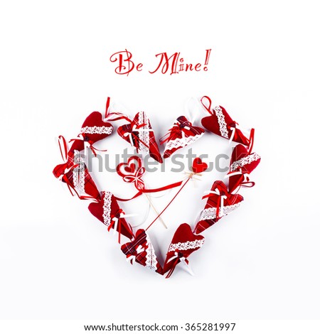 One big red valentine heart isolated on white