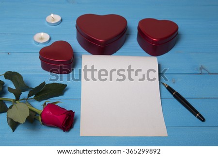 gift and empty card for valentine day