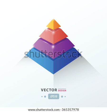 3D pyramid business Infographic pink, blue, orange, Purple color