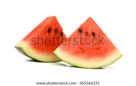 watermelon fruit with slices isolated on white background