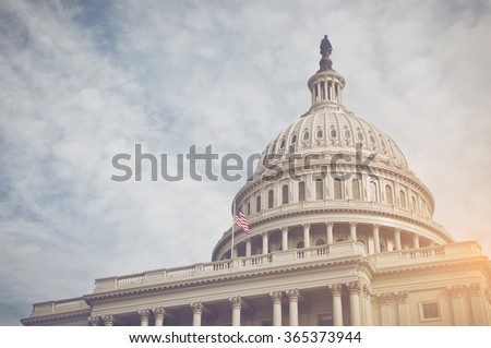 Capitol Hill Building in Washington DC with Vintage Filter Royalty-Free Stock Photo #365373944