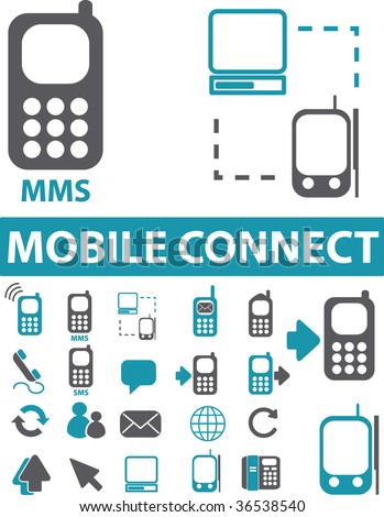 25 mobile connect icons. vector