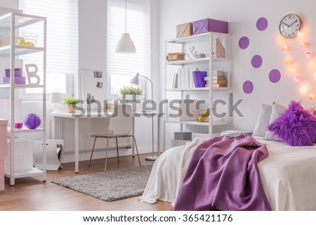 Picture of modern interior with purple color