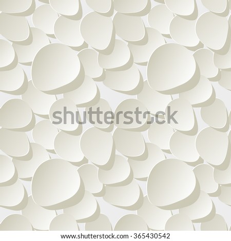 Floral 3d Seamless Vector Pattern Background with rose petals white. Royalty-Free Stock Photo #365430542