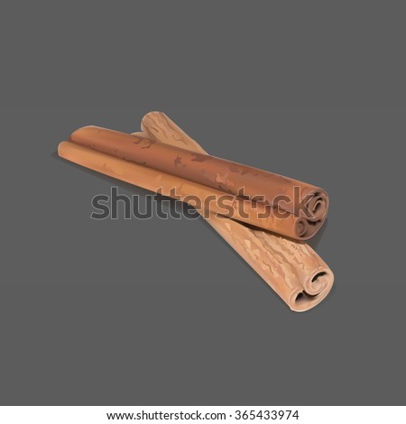 cinnamon stick isolated detailed vector icon