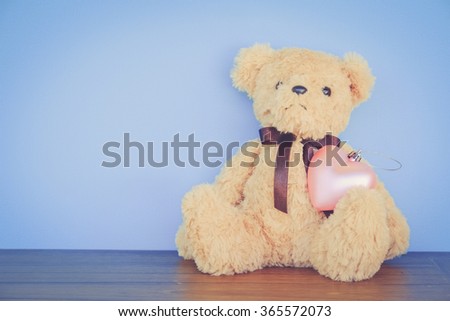 Teddy Bear toy with filter effect retro vintage style