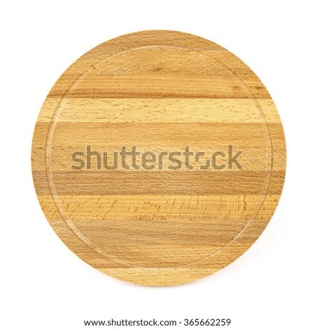 Wooden board isolated on white background. New