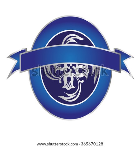 blue and silver framed label logo wappen