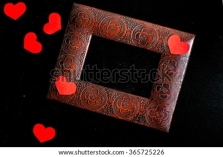 valentine heart and blackboard,gift box,,horizontal photo