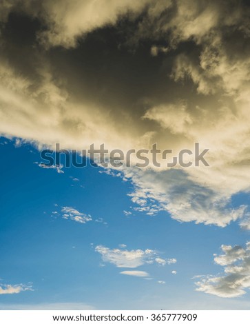 image of blue sky and white clouds on day time for background usage .