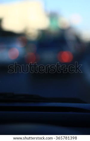 
Silhouette edge Bokeh on the road in the morning. In Thailand.Abstract blurred background : Traffic jam in the morning rush hour. in-Thailand.