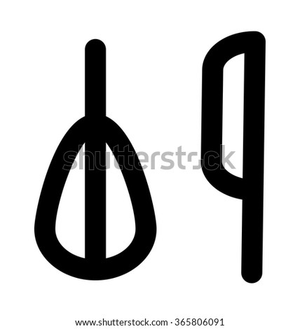 Beater and Fry Pan Bold Line Vector Icon