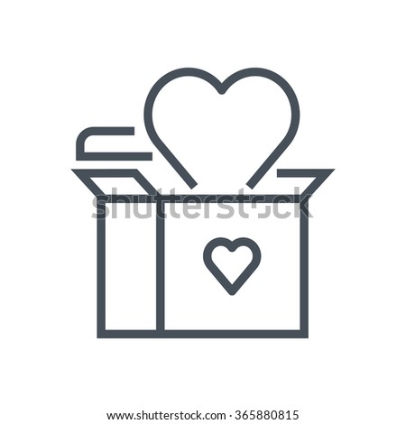 Valentines day gift icon suitable for info graphics, websites and print media. Vector, flat icon, clip art.