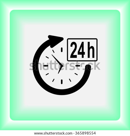 24 hours customer service sign icons, vector illustration. Flat design style 