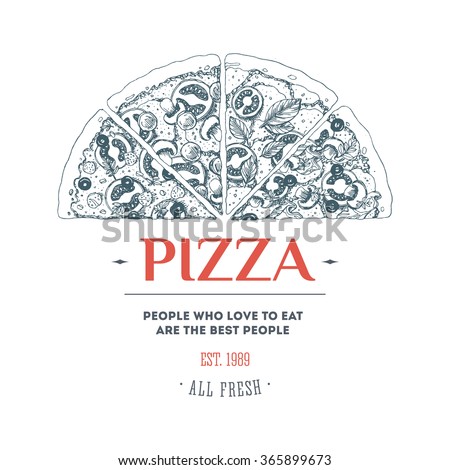 Pizza design template. Vector illustration Royalty-Free Stock Photo #365899673