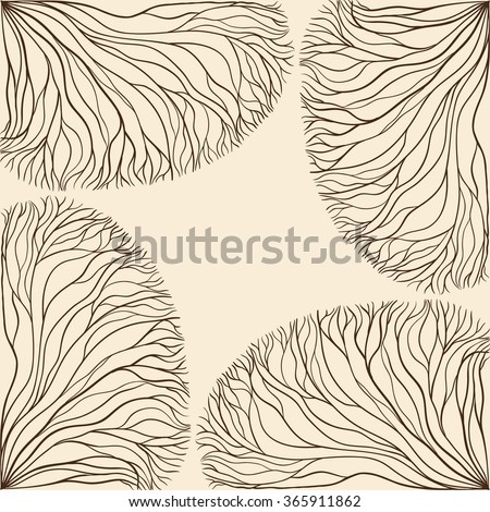 Vector abstract hand drawn picture with tree branches. Stylish illustration. Fabrics, textiles, paper, wallpaper. 