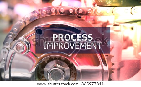 PROCESS IMPROVEMENT on the Mechanism of Metal Cogwheels background , color filter image , innovation concept , business concept, business idea